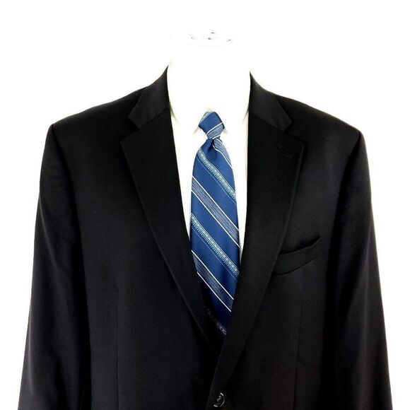 Lauren Ralph Lauren Wool 2 Button Blazer 44L Black Tagged 46R has been‎ tailored - Picture 1 of 11